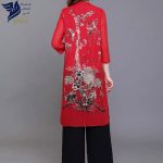 دو تکه شومیز متصل به رویه حریر همراه با شلوار