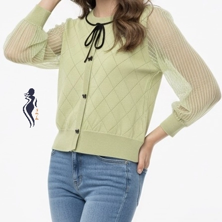 بافت با آستین تور