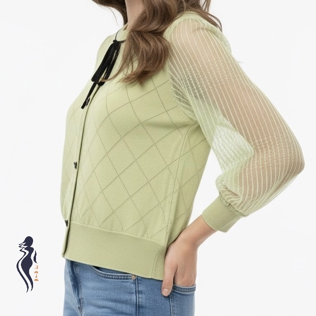 بافت با آستین تور