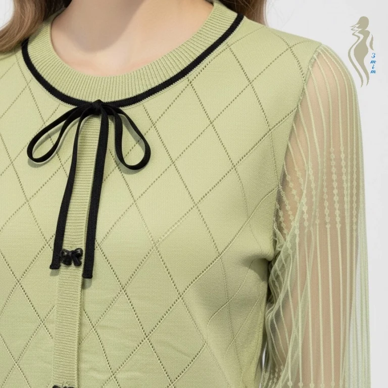 بافت با آستین تور