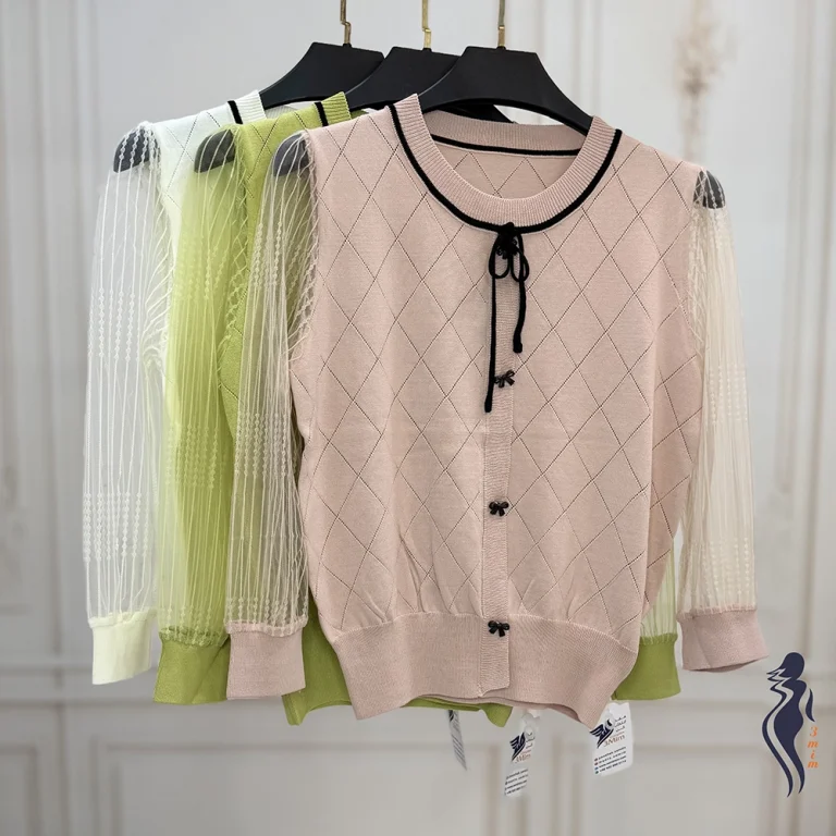 بافت با آستین تور